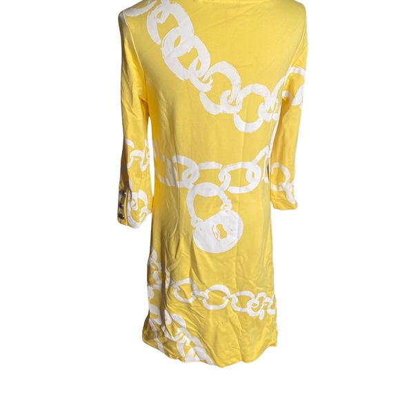 Lilly Pulitzer Yellow Chain Print Shift Dress – Size M - Picture 3 of 9